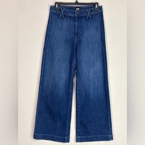 PAIGE Anessa Wide Leg Crop Jeans Size 28 High Rise Dark Wash